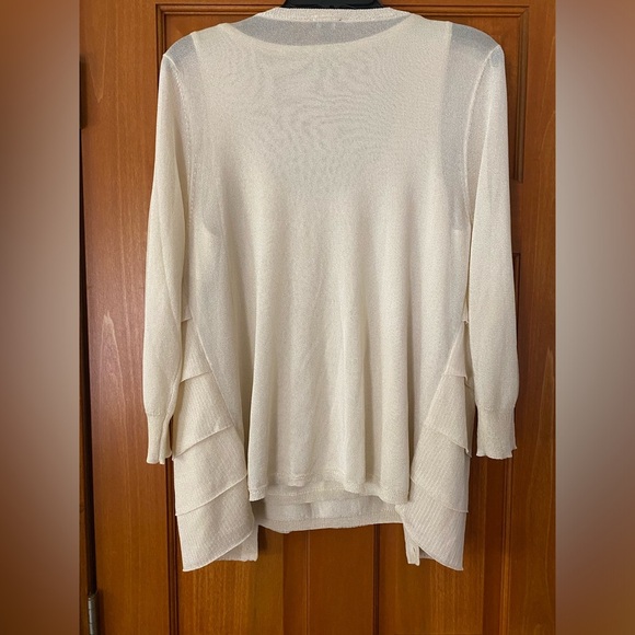 Talbots Women's Neutral 2 Piece Cami Cardigan Set Size Large Elegant Classic - Picture 6 of 8